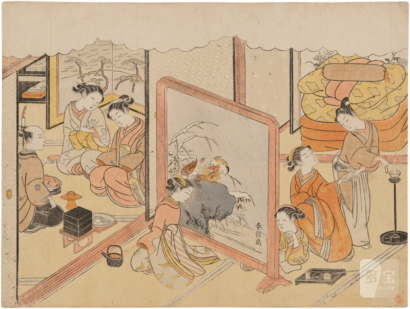 Suzuki Harunobu (1725-1770) | The complete set of Marriage in Brocade Prints, the Carriage of the Virtuous Woman (Konrei nishiki misao-guruma), also known as the Marriage series | Edo period, 18th century - 图12